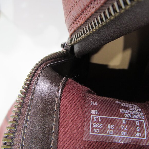 Clarks Artisan Brown Leather Zip Heeled Ankle Booties Women 7.5M boho cowgirl - Picture 8 of 8